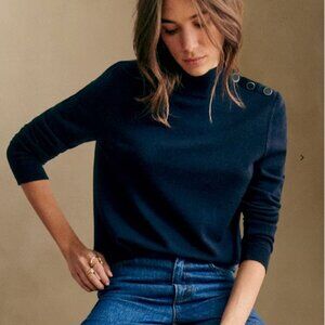 Sézane Jacob Jumper Women Sweater XXS Black Merino Wool Quiet Luxury